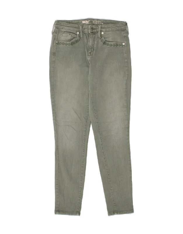 MOSSIMO Womens High Rise Skinny Jeans US 6 Medium W28 L29 Green Cotton Comfortable Dark Wash Jeans