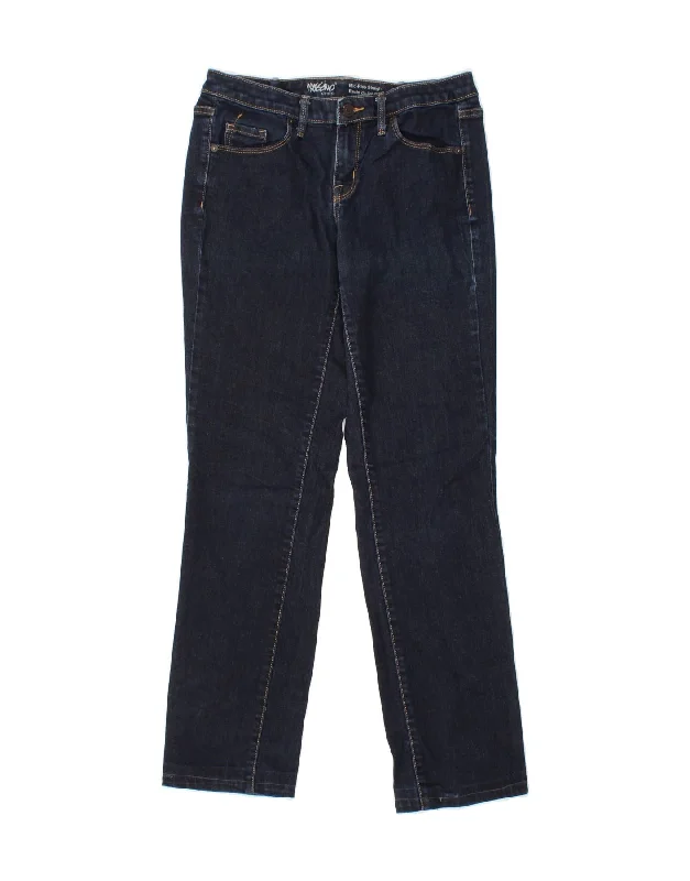 MOSSIMO Womens Mid Rise Straight Jeans US 6 Medium W28 L30 Navy Blue Fashionable Bootcut Jeans
