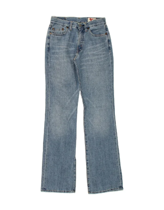 REPLAY Womens Bootcut Jeans W26 L32 Blue Cotton Fashionable Raw Hem Bootcut Jeans