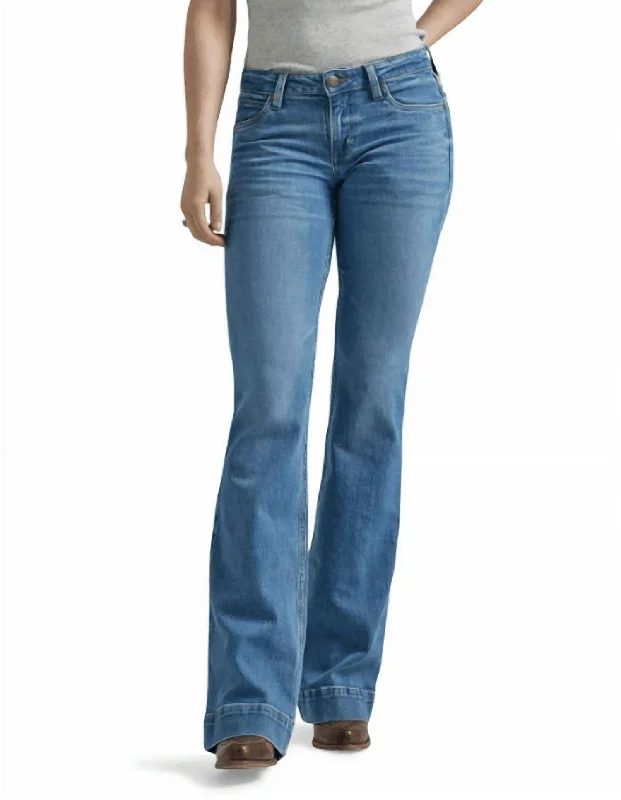 Retro Mae Mid Rise Trouser Jean In Eva Fashionable White Denim Jeans