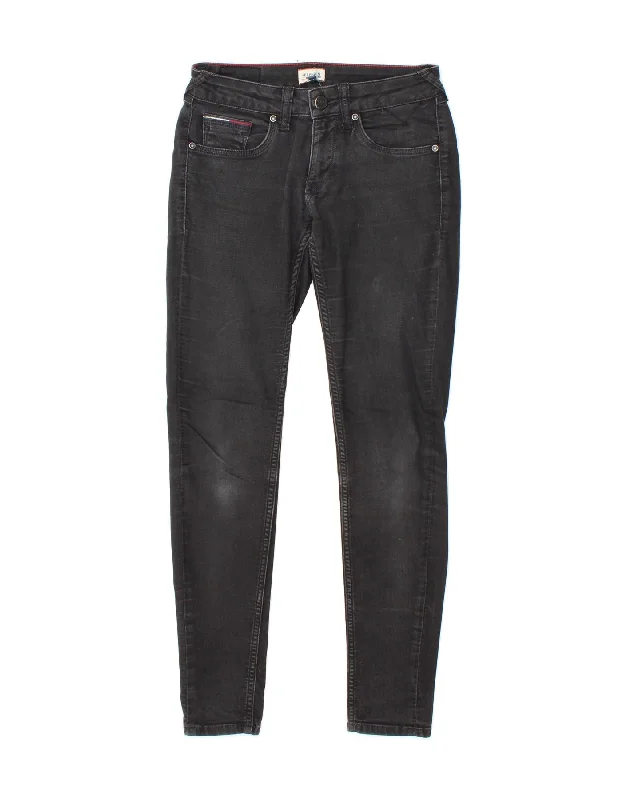 TOMMY HILFIGER Womens Skinny Jeans W27 L30  Black Cotton Casual Loose Fit Jeans