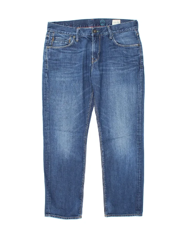 TOMMY HILFIGER Womens Straight Jeans W34 L30 Blue Comfortable Faded High-Rise Jeans
