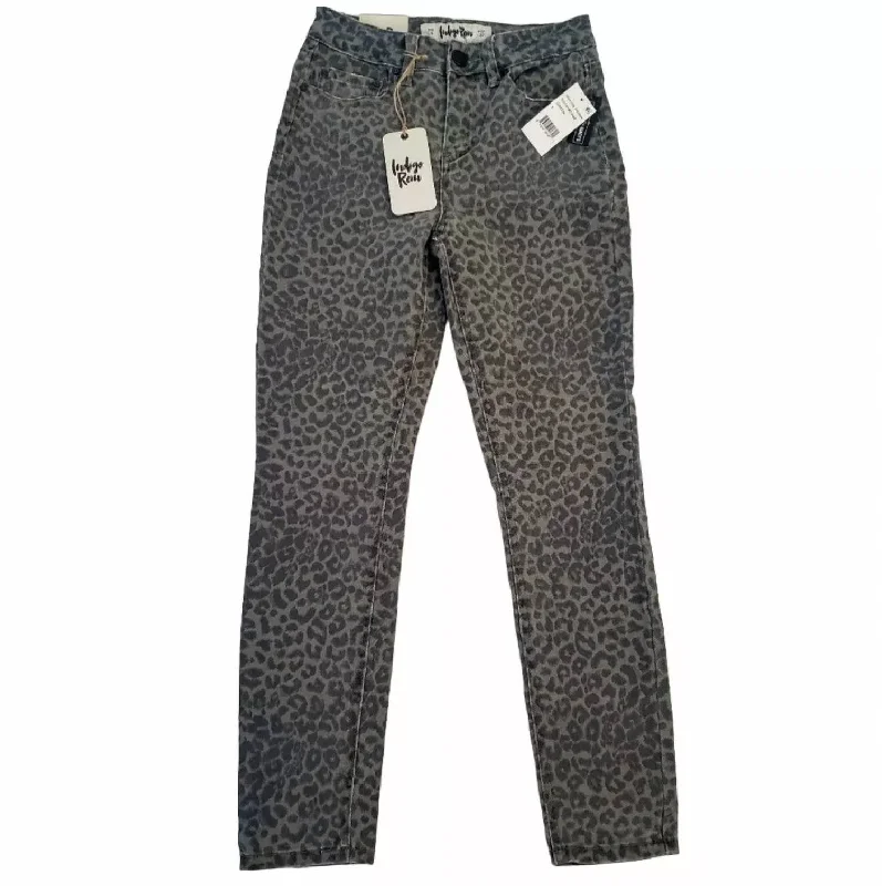 Women's Animal Print Jeans In Green Animal Print Casual Bootcut Ripped Jeans