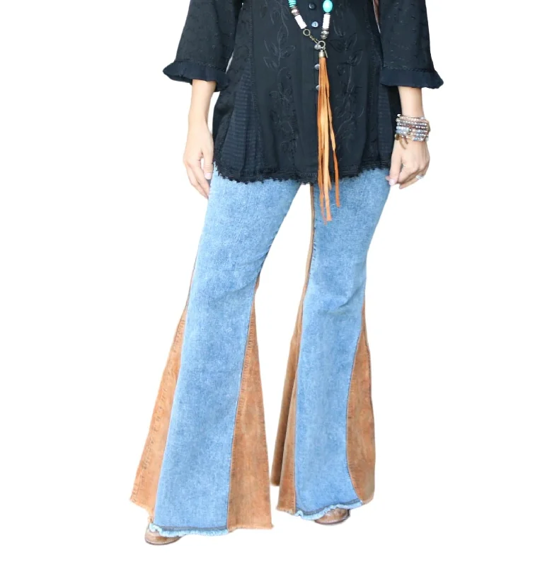 Women's Break It Down Jeans In Camel Trendy Flared Leg Jeans