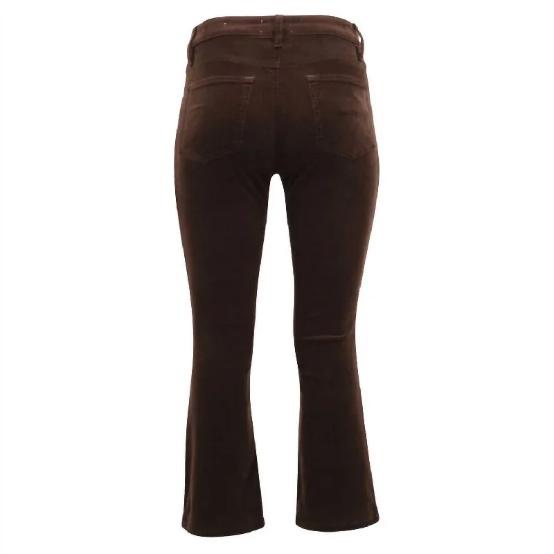 Women's Le Crop Mini Boot Corduroy Jean In Espresso Trendy Colored Denim Jeans