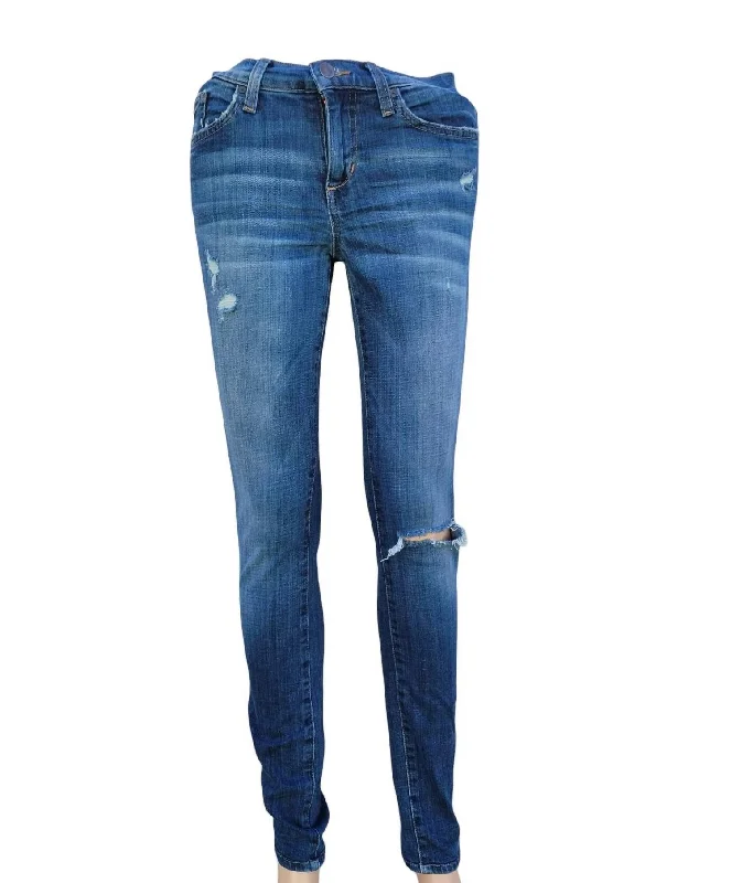 Women's Vintage Reserve Distressed Jean In Blue Trendy Skinny Fit Jeans
