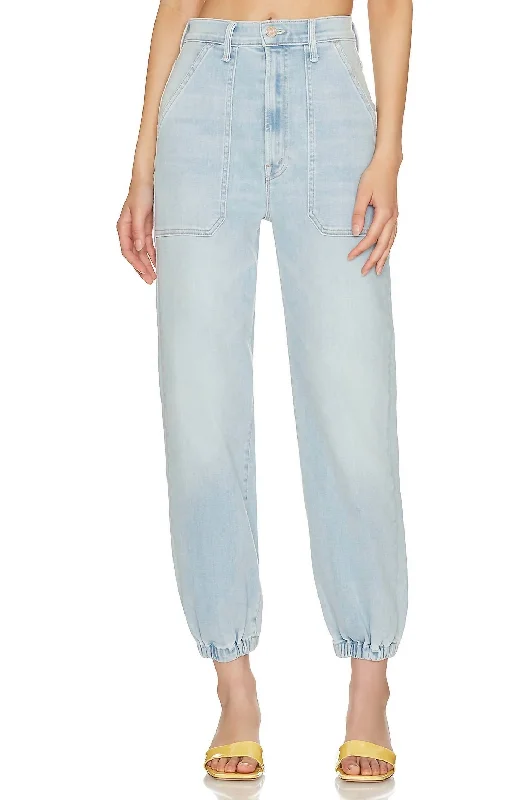 Wrapper Patch Springy Ankle Jeans In Chill Pill Elegant Skinny Leg Jeans