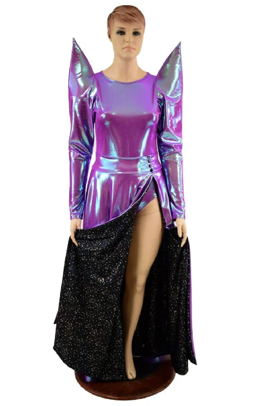 2PC Romper & Breakaway Skirt Set silk skirt lustrous