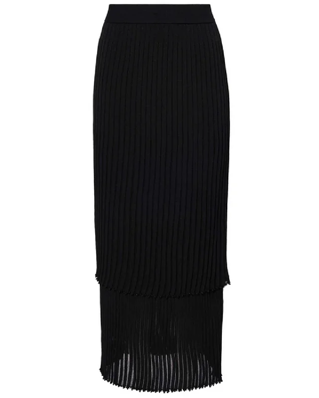 Black Ariana Skirt wool skirt warm
