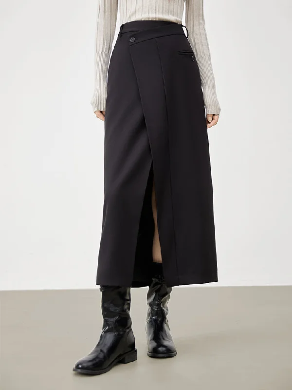 BerryBetty - Asymmetric Layer Wrap Maxi Skirt maxi skirt elegant