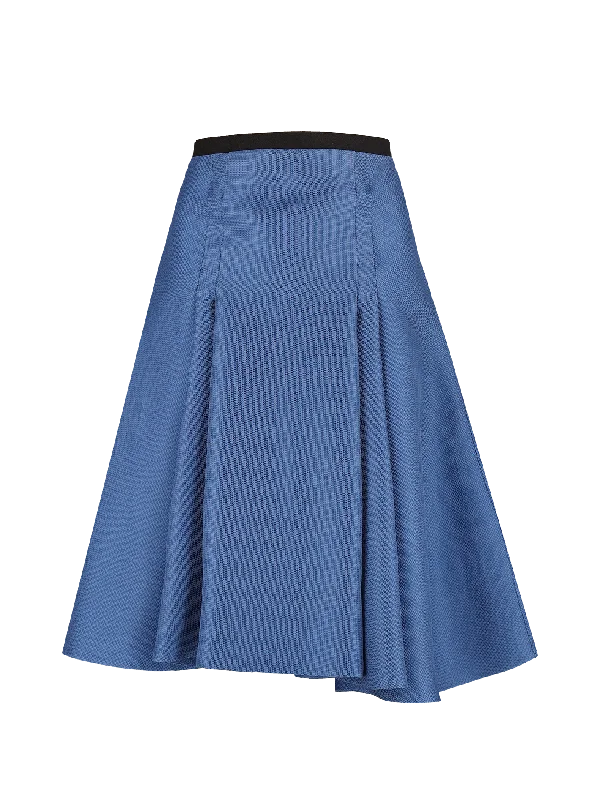 asymmetric pleated midi skirt wool skirt warm