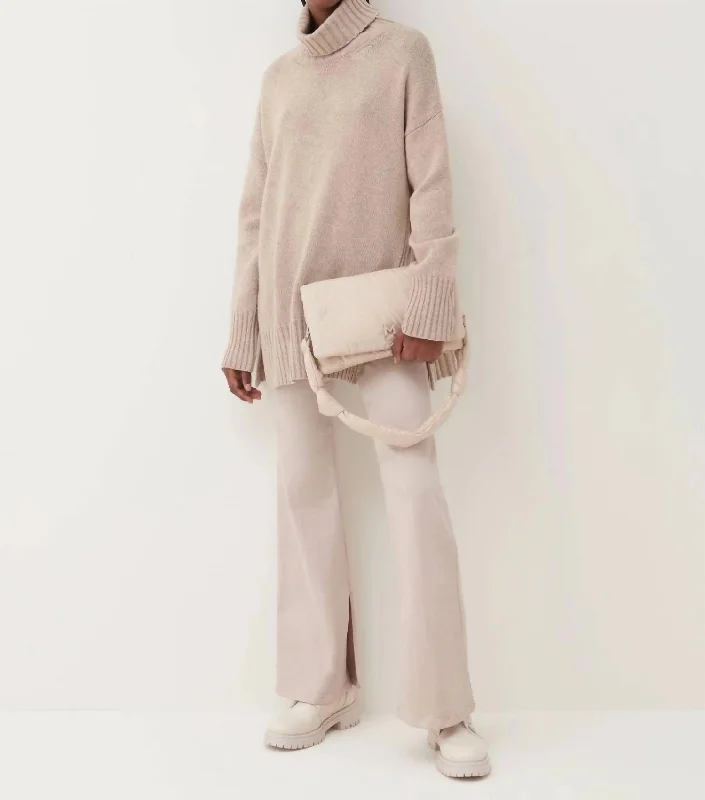 Bautta Sweater In Natural Cable Knit Ribbed Knit Lace Knit