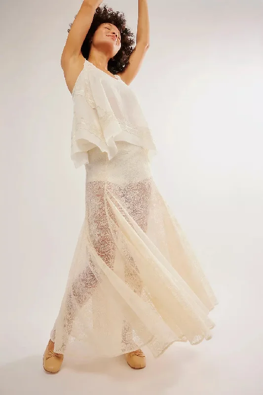Free People Beat Of The Moment Maxi Skirt in Ivory cashmere skirt fine