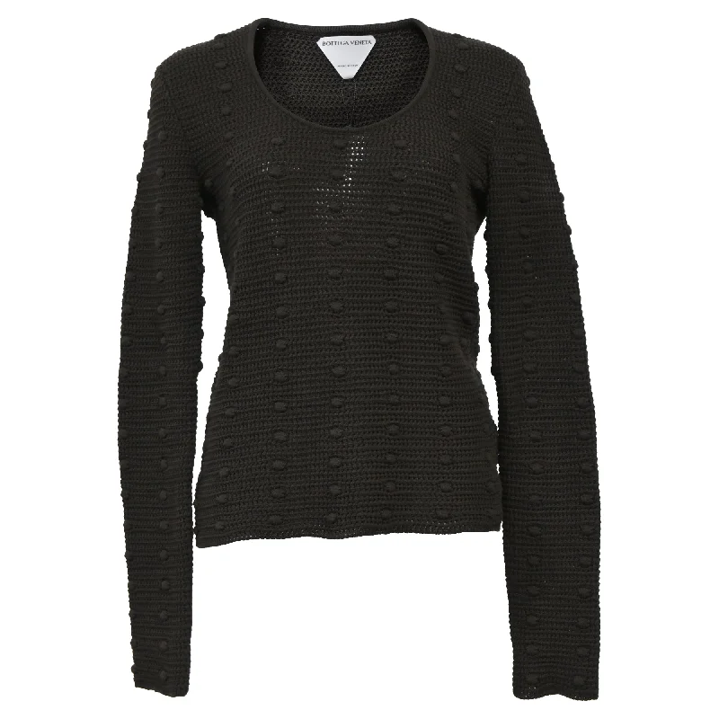Bottega Veneta Knitted Jumper in Green Cotton Elegant Classic Vintage