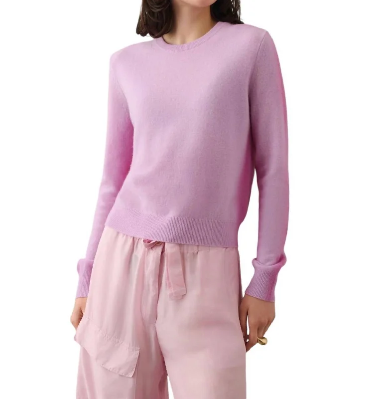 Cashmere Spray Paint Crewneck Sweater In Purple Spray Graphic Sweater Embroidered Appliqued