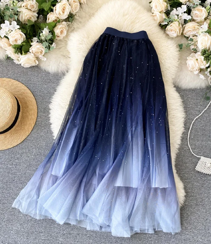 Cute A line tulle skirt  3457 denim skirt classic