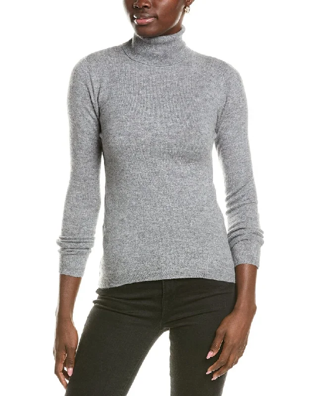 Forte Cashmere Turtleneck Cashmere Sweater Beaded Sweater Sequined Faux Fur