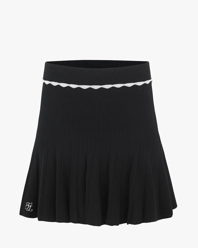 Frill Pleated Knit Skirt chiffon skirt delicate