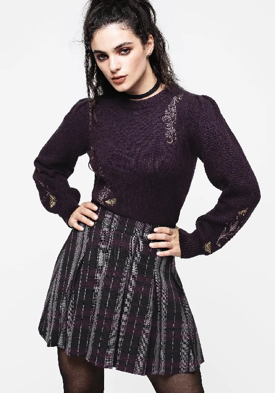 Gambit Check Pleated Mini Skirt chiffon skirt delicate