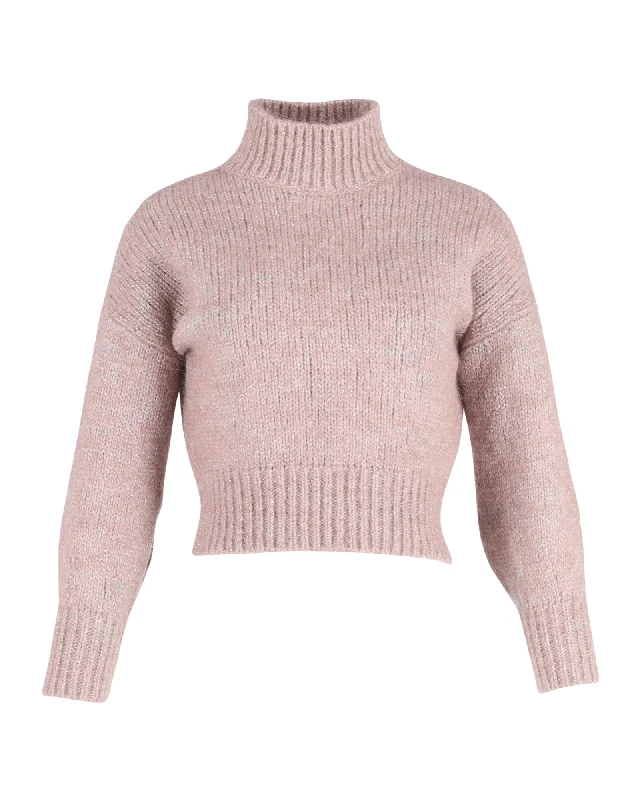 Hugo Boss Turtleneck Sweater in Pink Wool Wool Fabric Cashmere Fabric Tweed Fabric