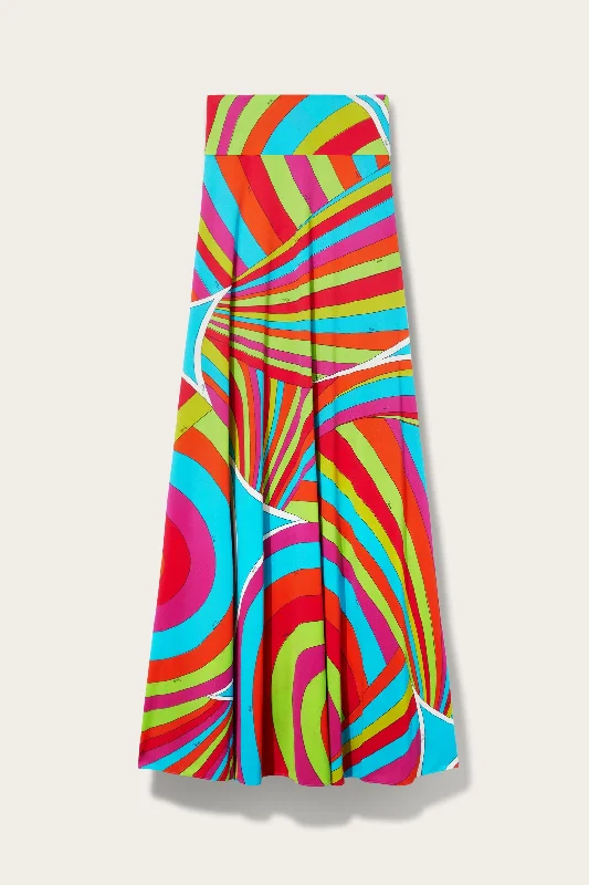 Iride-Print Long Skirt velvet skirt plush