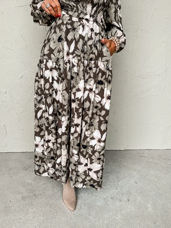 Glimpse Of Grace Floral Maxi Skirt silk skirt lustrous