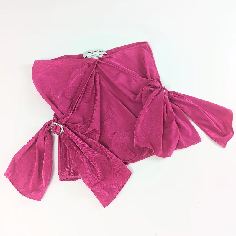 Dior pink satin skirt / top by Galliano - S chiffon skirt flowing