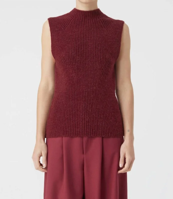 Knit Sweater Vest In Jam Fitted Loose Oversized