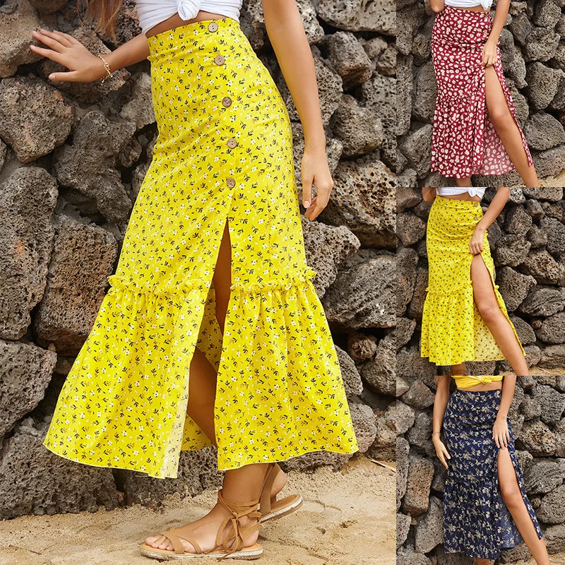 Little Daisy Skirt A-line Skirt High Waist spandex blend skirt