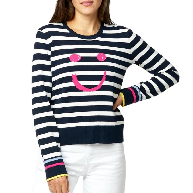 Liz Smiley Sweater In Indigo Fitted Loose Oversized