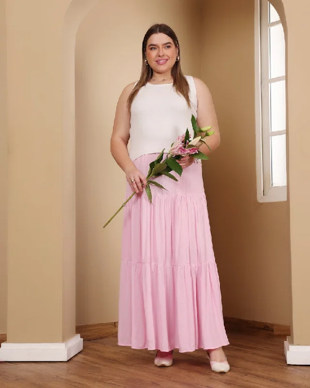 Long Solid Pleated Skirt leather skirt durable