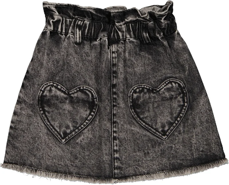 Louis Louise Grey Denim Heart Skirt mini skirt trendy