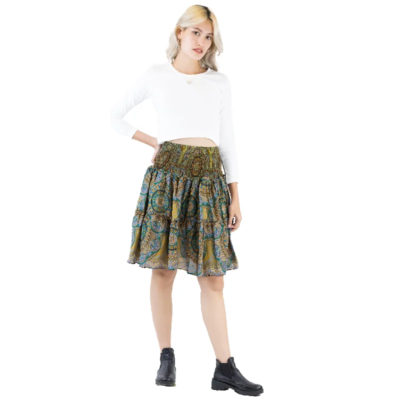 Mandala 114 Women's Skirt in Black SK0090 020114 05 linen skirt light