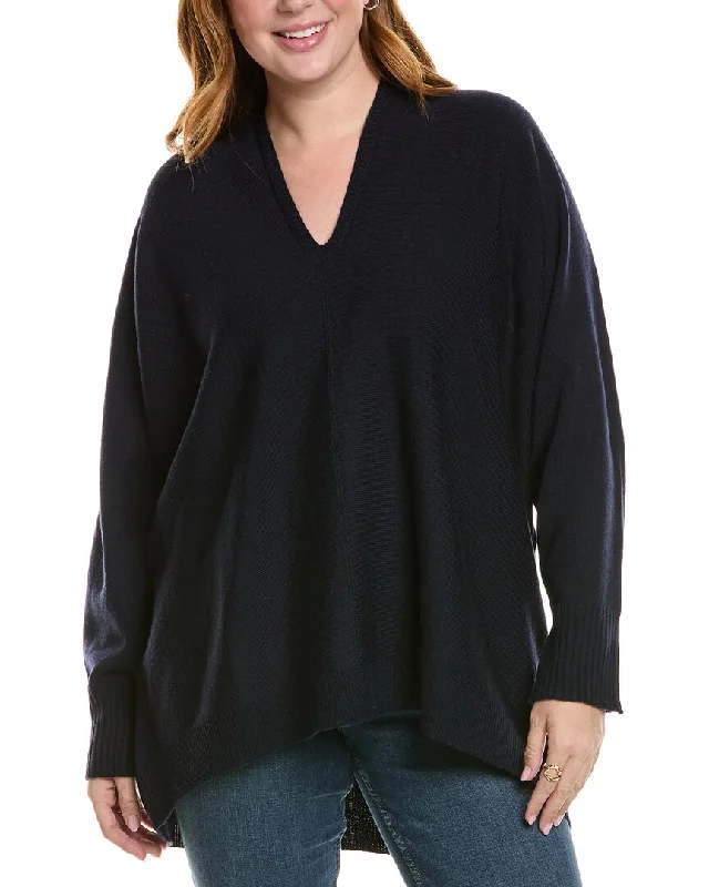 Marina Rinaldi Plus Alba Wool-Blend Sweater Cashmere Blend Cotton Blend Poly Blend