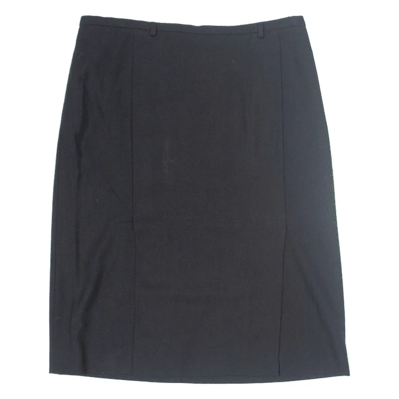 MAX MARA Formal Knee Length Pencil Skirt Black Wool Womens UK 14 cotton skirt soft