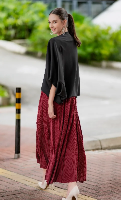 Miss Plush Skirt in Maroon corduroy skirt cozy