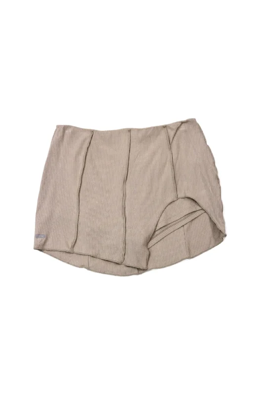 MusesOnly One - Rib Reverse Seam Skort linen skirt breathable