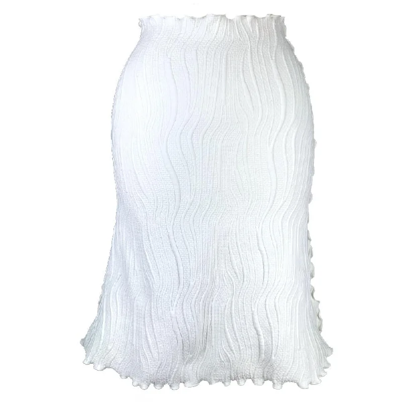 Off White Canary Jacquard Knit Bias Skirt linen skirt breathable