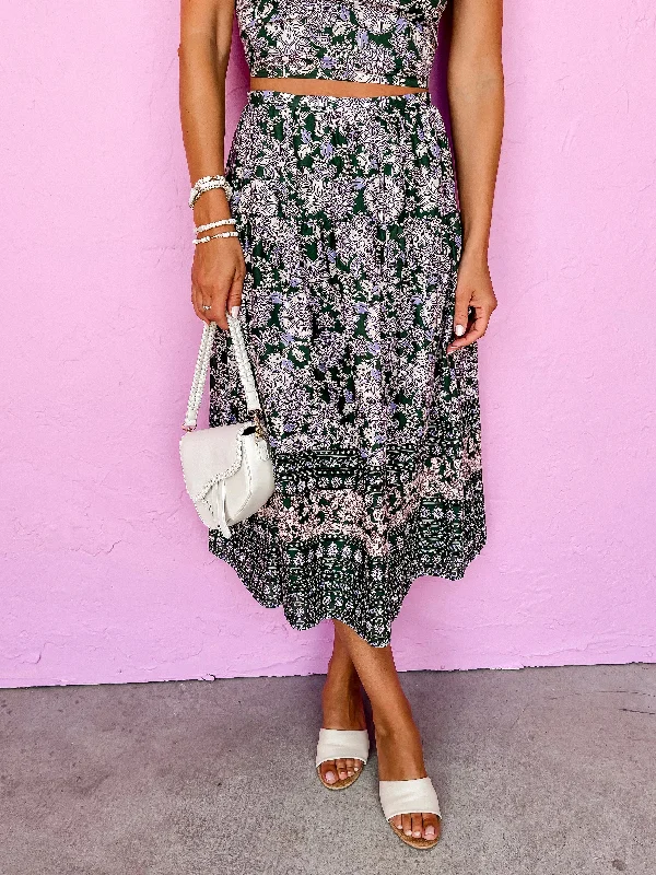 Dreamy Personality Floral Midi Skirt cashmere skirt plush
