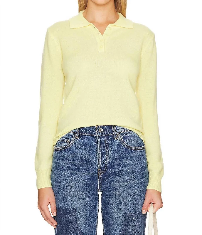 Pina Polo Sweater In Butter Collared Crew Neck Turtle Neck