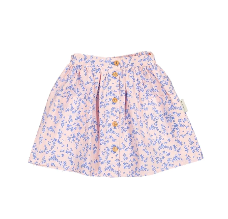 PIUPIUCHICK BLUE FLOWER SKIRT ruffled skirt detail