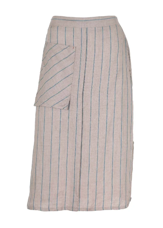 Powerline Skirt Beige in Linen Slub denim skirt fashionable