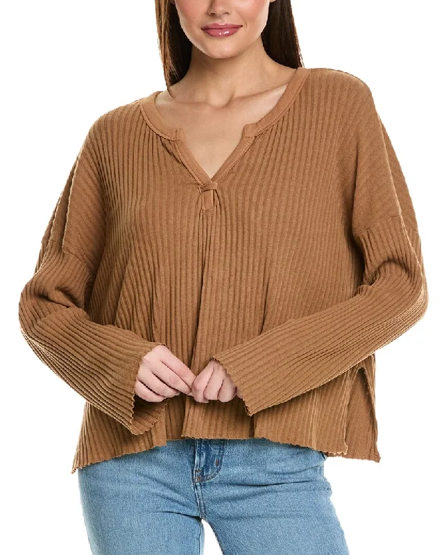Project Social T Getaway Notch Sweater Open Front Closed Front Wrap Front