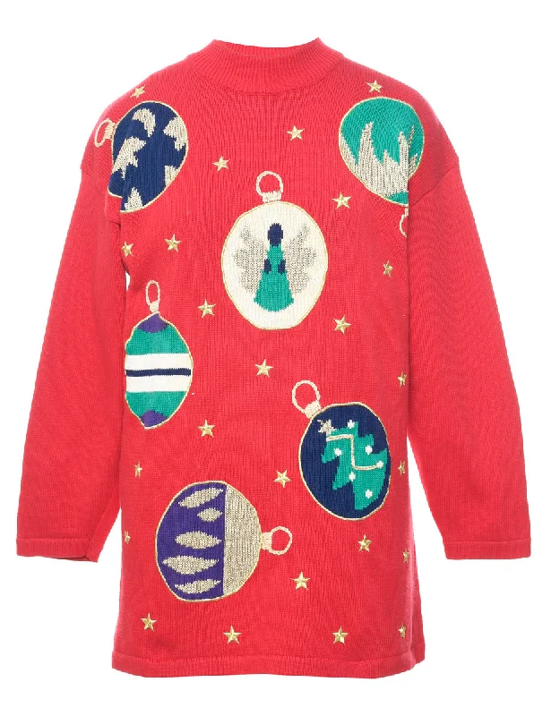Red Christmas Jumper - S Lace Blend Ribbed Blend Corduroy Blend