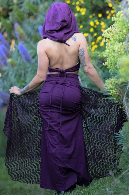 Royal Skirt - Purple ruffled skirt detail