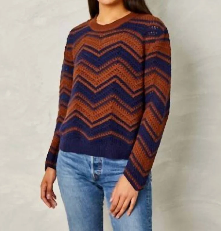 Ruby Sweater-Cotton-Navy Multi Thin Thick Dense