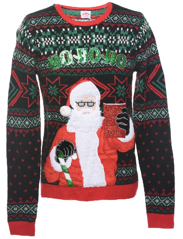 Santa Claus Christmas Jumper - S Faux Fur Fabric Real Fur Fabric Shearling Fabric