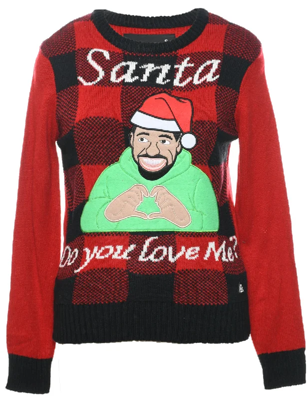 Santa Claus Christmas Jumper - S Bright Pastel Dark