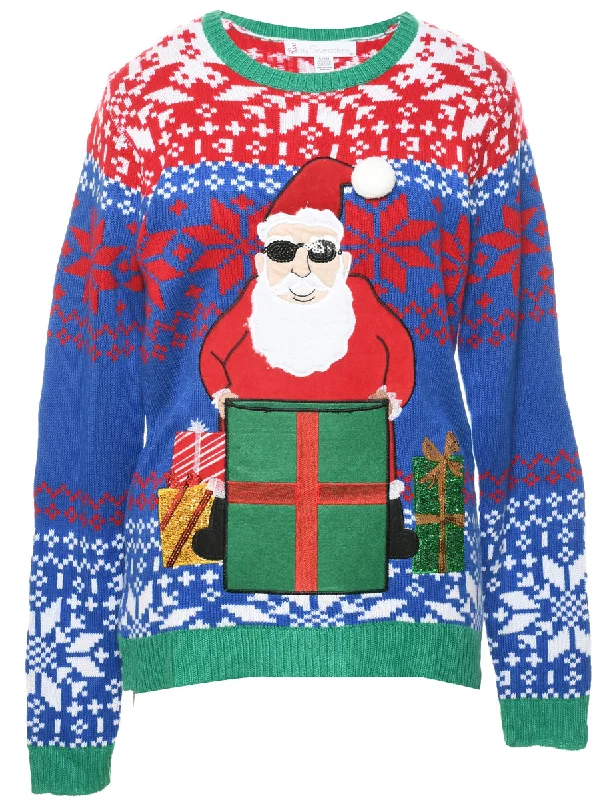 Santa Claus Design Christmas Jumper - S Terry Blend Velvet Blend Canvas Blend