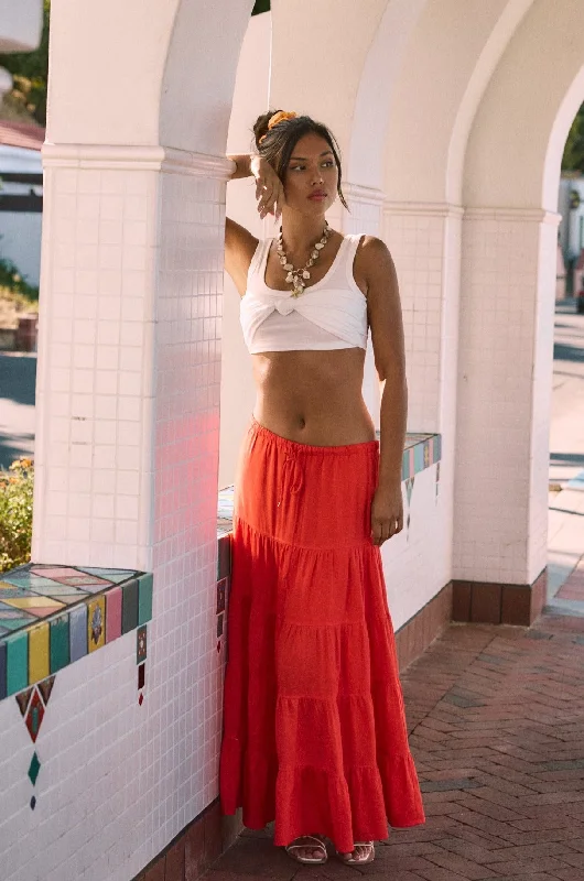 Kisses From Italy Maxi Skirt belted skirt waist
